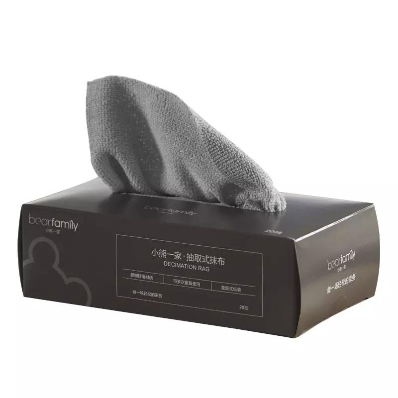 microfiber grey cloth cleaning rags box - 20 pcs