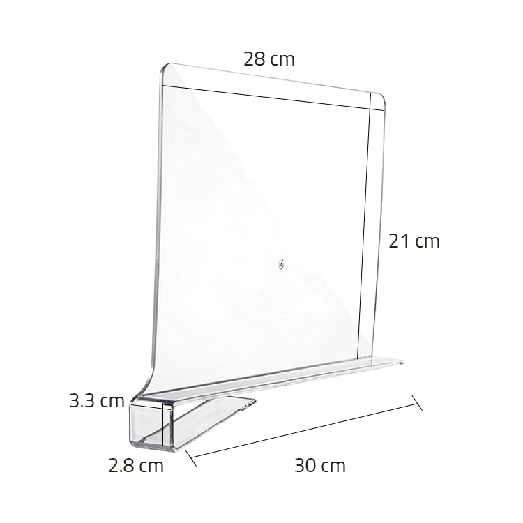 clear plastic shelf divider - model L