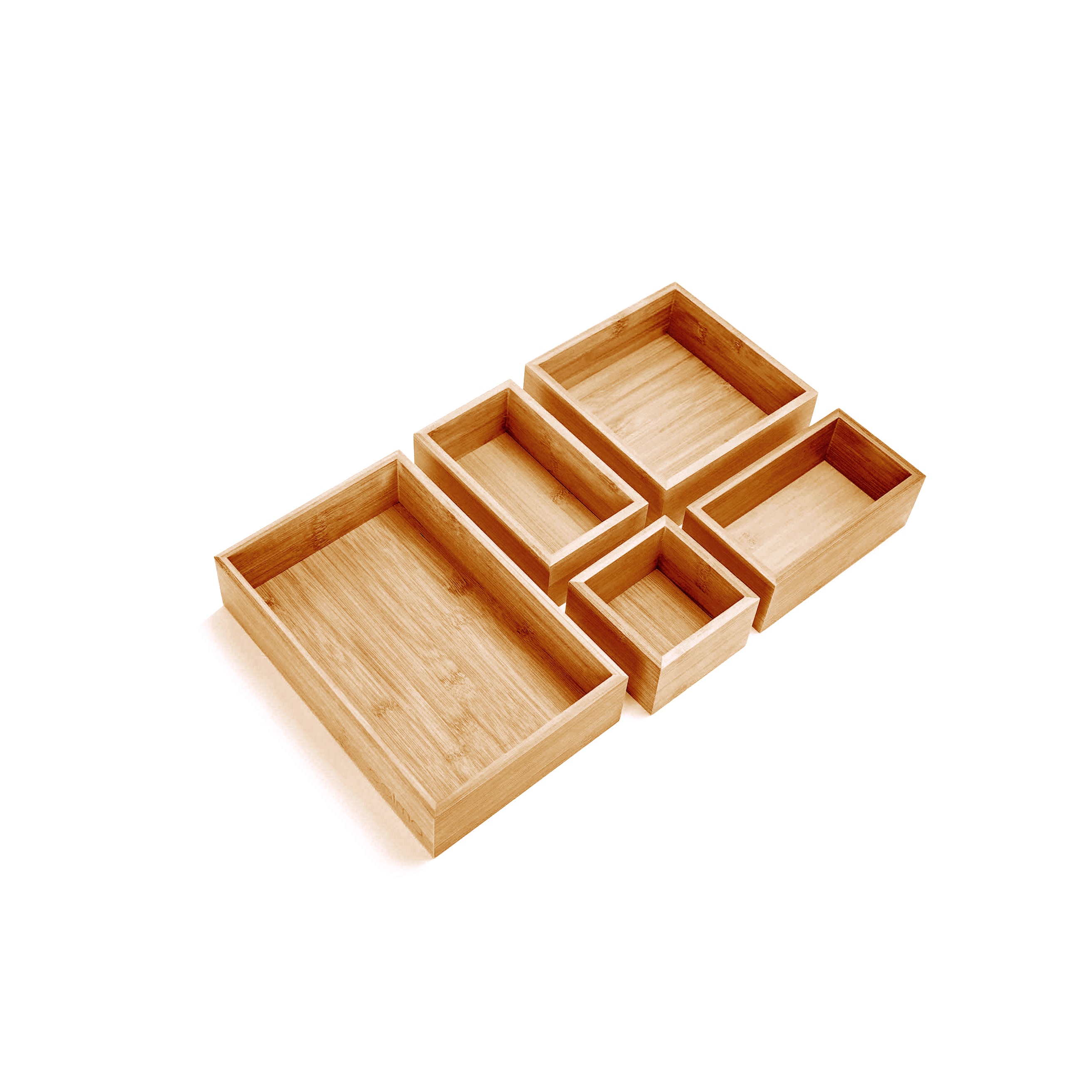 calma bamboo storage boxes - 5 pcs set