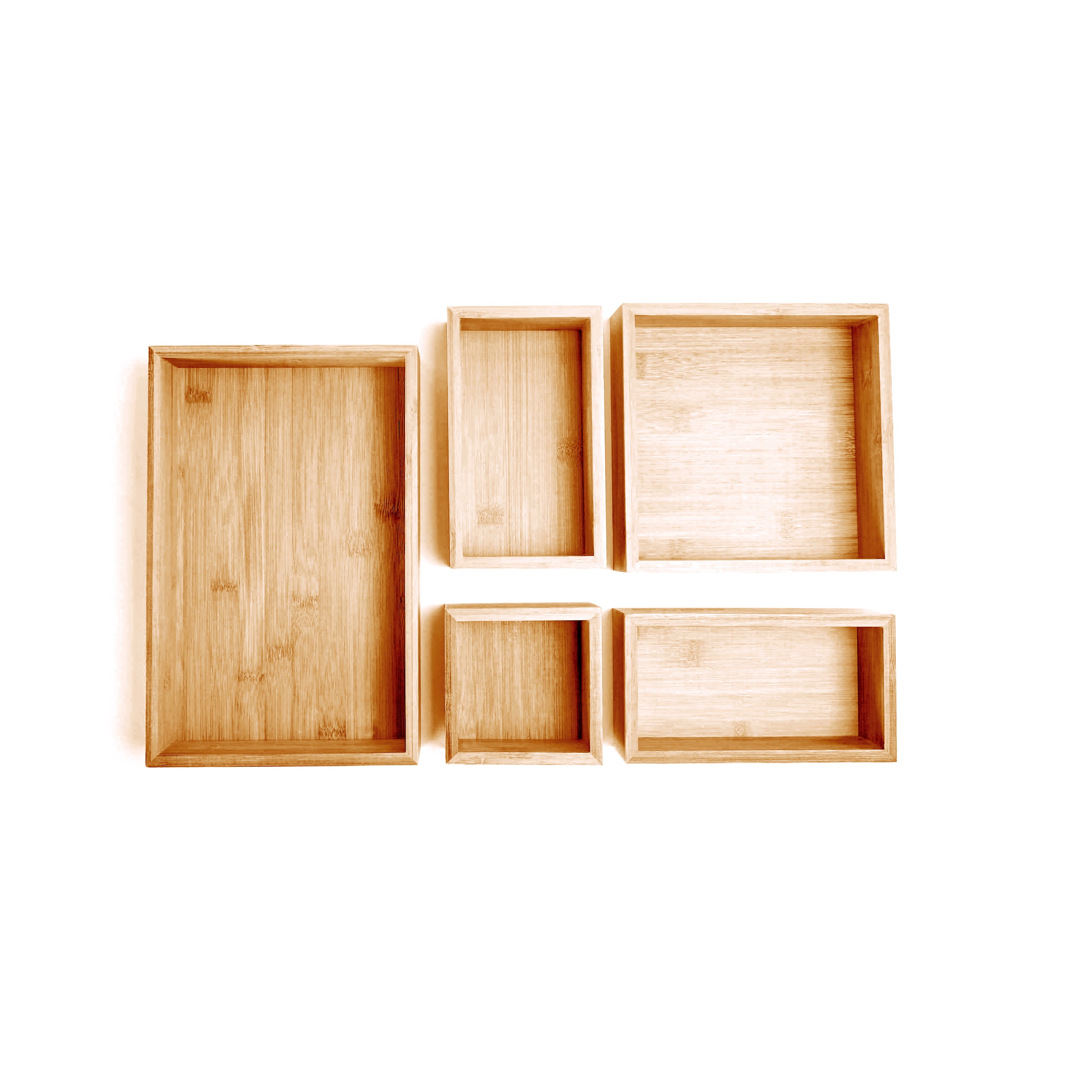 calma bamboo storage boxes - 5 pcs set