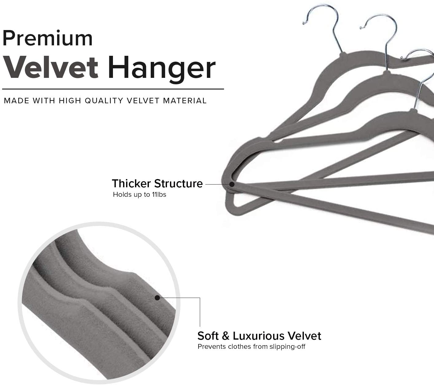 calma velvet hanger 44.5cm - 5pcs set