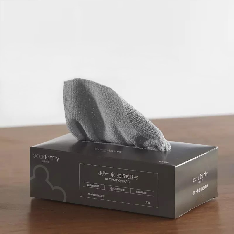 microfiber grey cloth cleaning rags box - 20 pcs