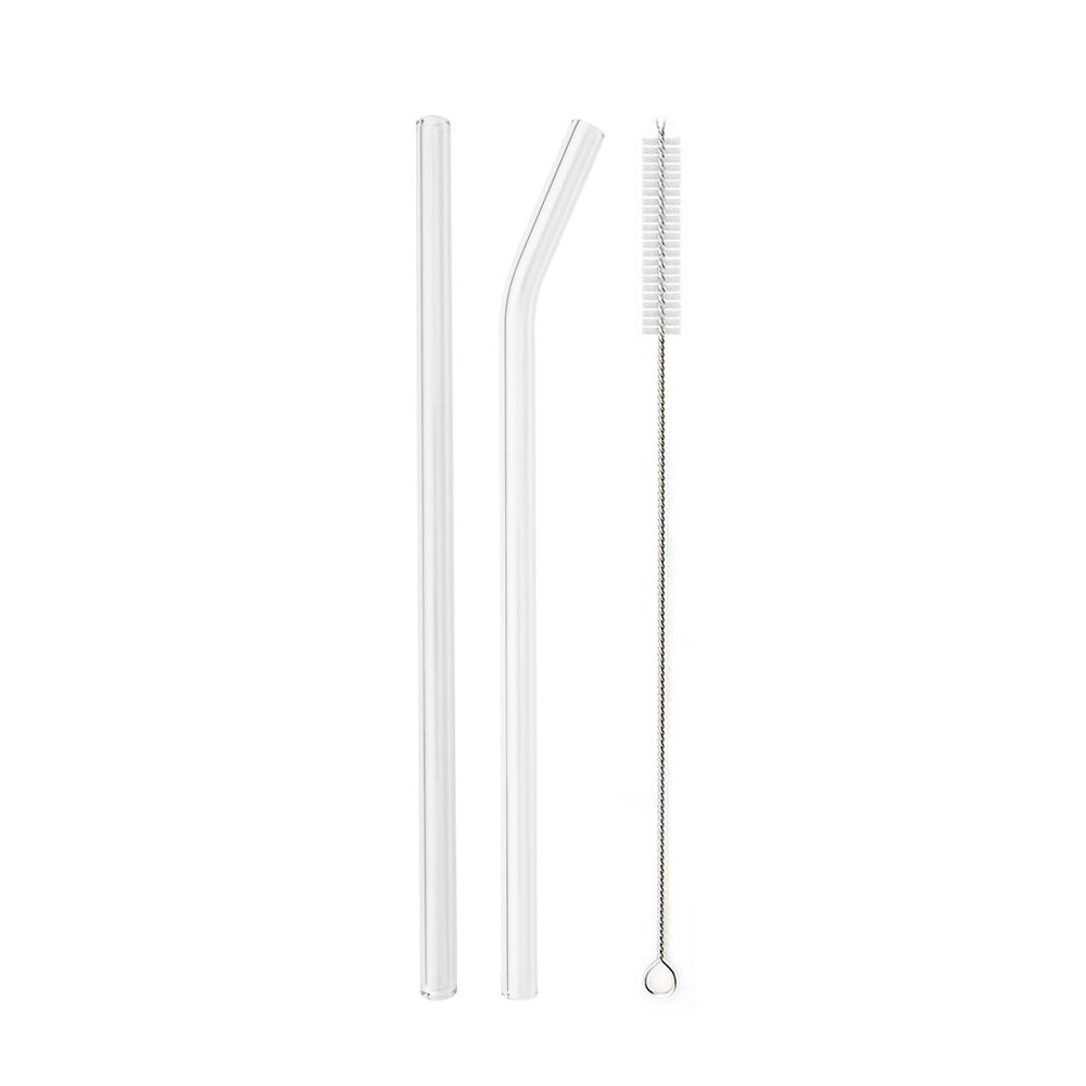 glass straw set - transparent