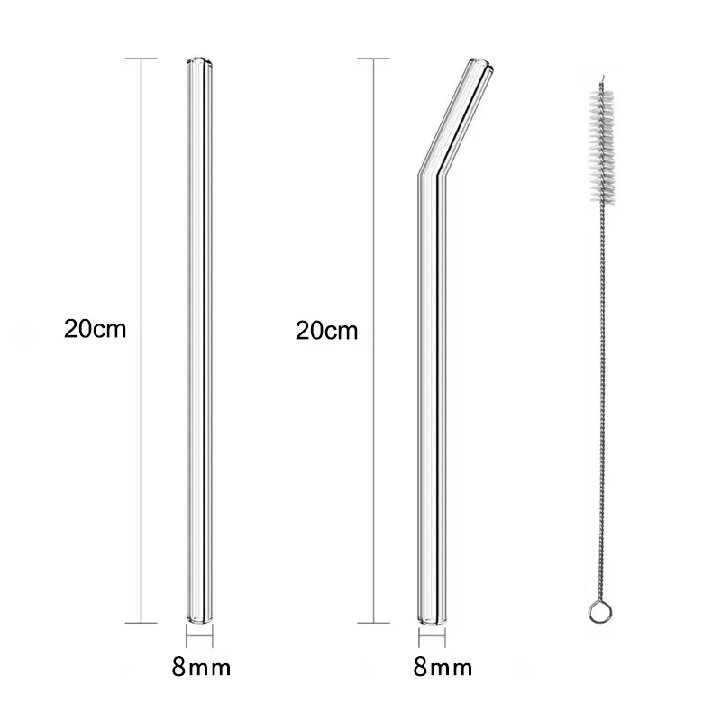 glass straw set - transparent