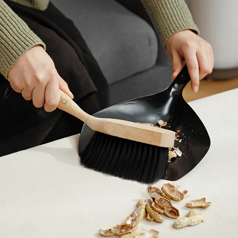 Wooden dustpan set