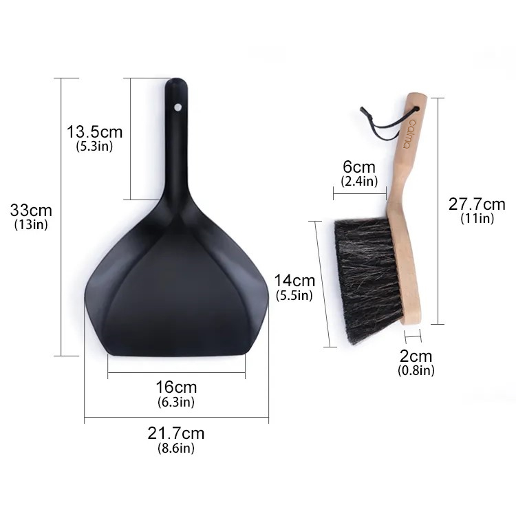 Wooden dustpan set