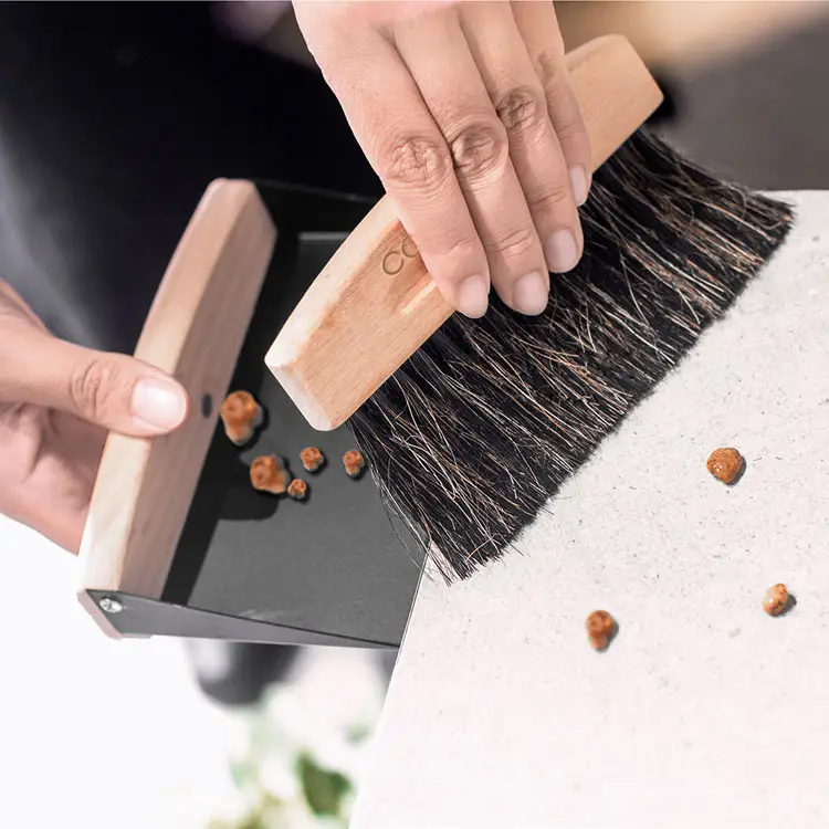 Mini wooden dustpan set