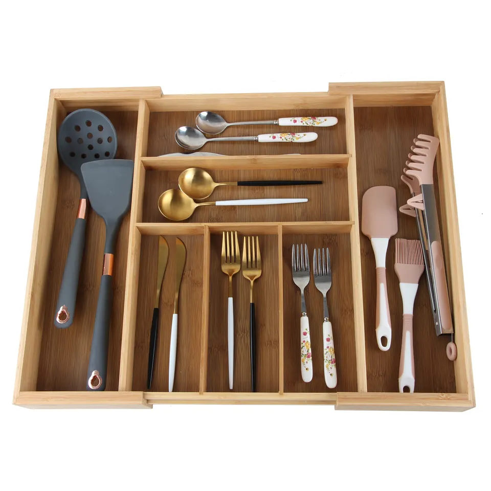 calma bamboo expandable drawer organizer